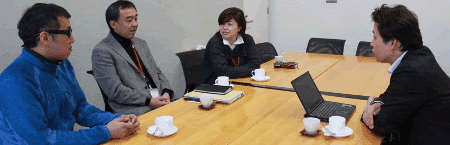 左から；渡邉究氏、渡辺伸一朗氏、小野敬子氏（※右は弊社幸松）