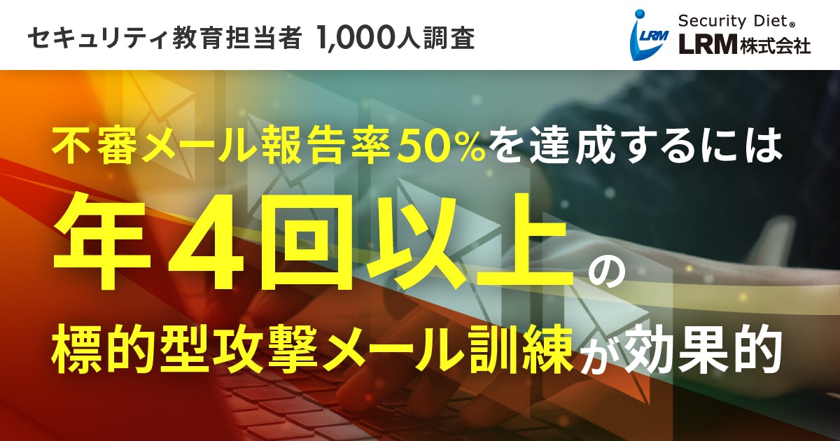 標的型攻撃メール訓練の実施状況と不審メール報告率に関する実態調査の結果をPRTIMESで公開