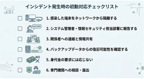 インシデント発生時の初動対応チェックリスト