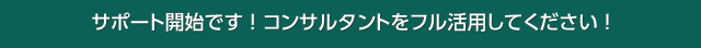サポート開始です!コンサルタントをフル活用してください!
